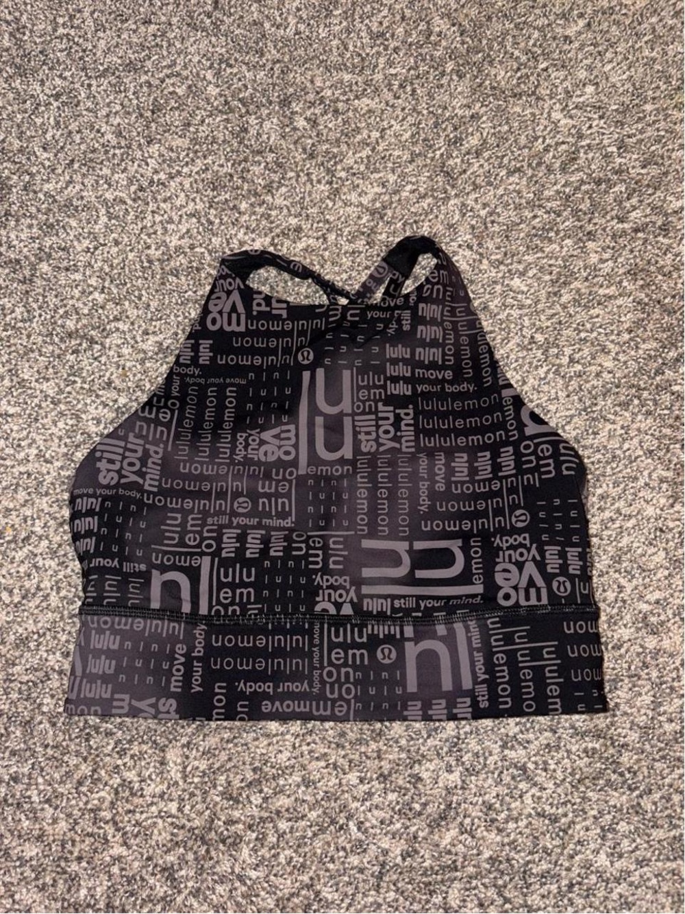 Lululemon grey and black sports bra